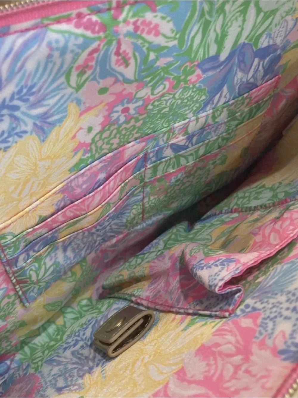 Lilly Pulitzer Gold Zip Agenda Folio Organizer